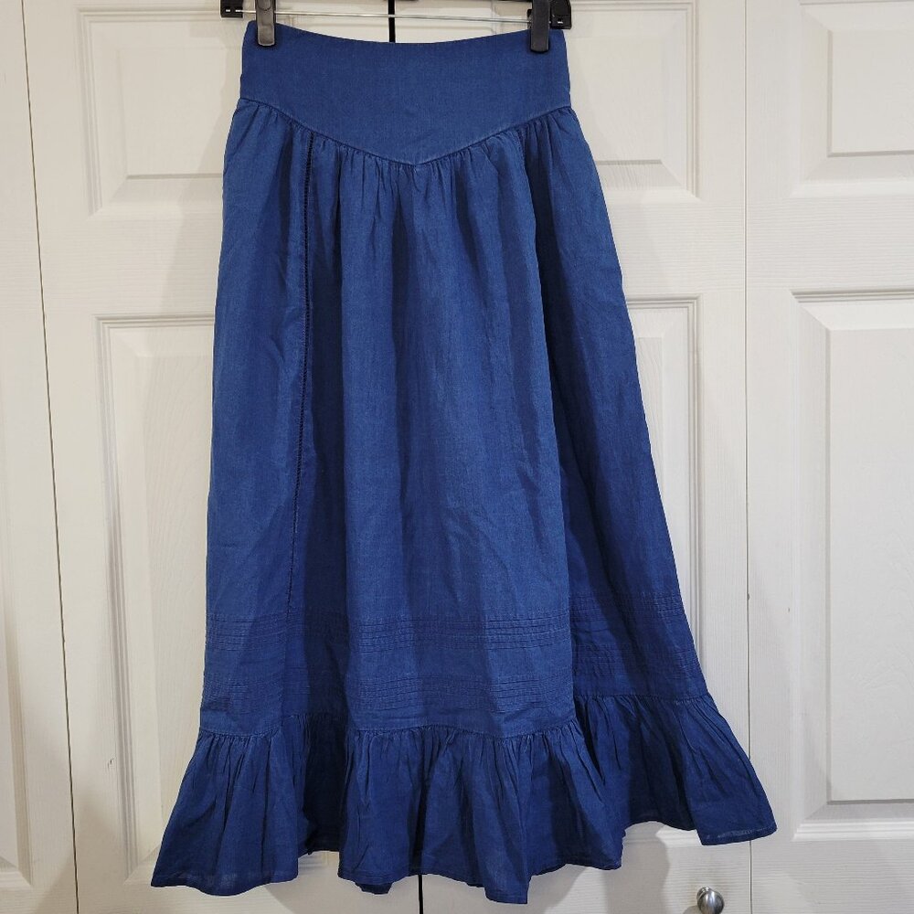 AMERICAN EAGLE Ruffle Denim Skirt Size XS NWT